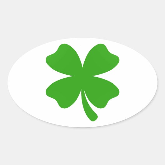 st patricks clover emoji ovale sticker (Voorkant)
