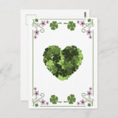 St. Patrick's Clover Heart Briefkaart (Voorkant / Achterkant)