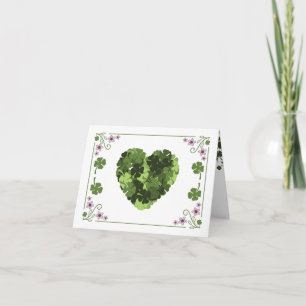 St. Patrick's Clover Heart Feestdagen Kaart