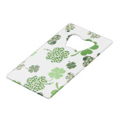 St. Patrick's Clover Monogram Kredietkaart Flessenopener (Achterkant Gekanteld)