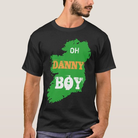 St Patrick's coole Danny Boy met Green Map of Eire T-shirt (Voorkant)