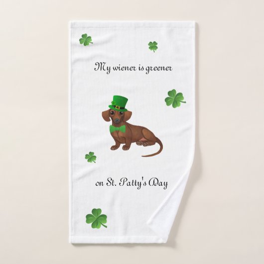 St. Patricks Dachshund Towel Handdoeken (Handdoek)
