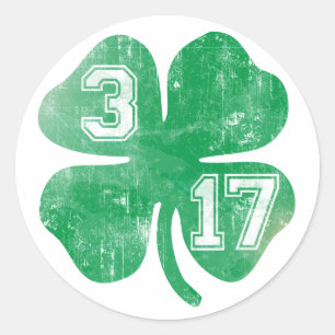St. Patricks Dag 3/17 Ierse Shamrock Ronde Sticker