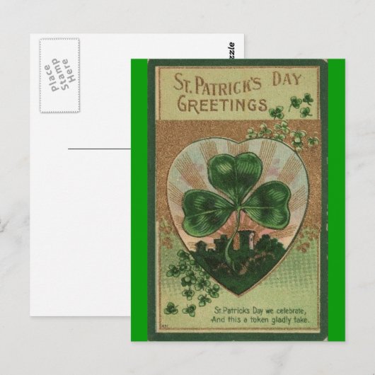  St. Patricks Dag Briefkaart (Voorkant / Achterkant)