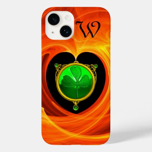ST PATRICK'S DAG CELTIC HEART SHAMROCK MONOGRAM Case-Mate iPhone CASE (Achterkant)