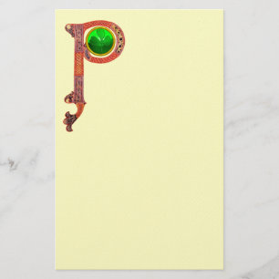 ST PATRICK'S DAG CELTIC P MONOGRAM MET SHAMROCK BRIEFPAPIER