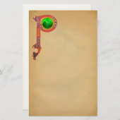 ST PATRICK'S DAG CELTIC P MONOGRAM MET SHAMROCK BRIEFPAPIER (Voorkant / Achterkant)