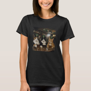 St. Patrick's Dag Drinkende Katten Leprechaun Hats T-shirt