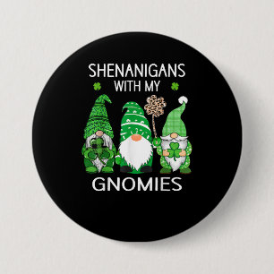 St Patricks dag geluk Shamrock luipaard kabouters  Ronde Button 7,6 Cm