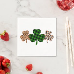 St. Patricks Dag Gelukkig Iers Groen Geruit Klaver Servet