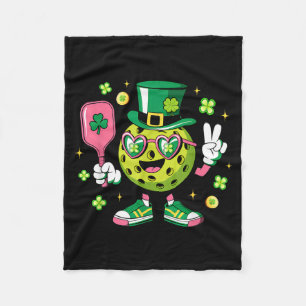 St. patricks dag grappige geluksbrenger pickleball fleece deken