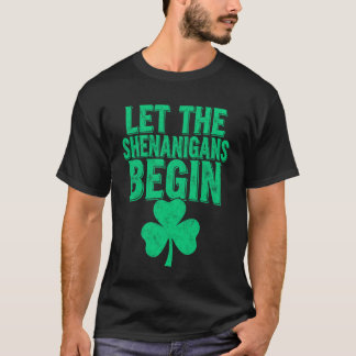 St.Patrick's Dag Grappige Leprechaun Laat De Shena T-shirt