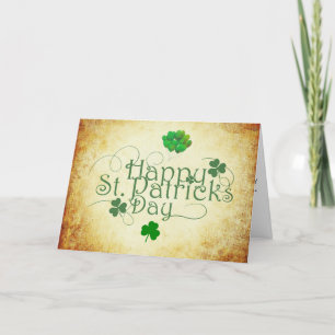 St. Patrick's dag groene ballon klaver blad klaver Feestdagen Kaart