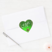 ST.PATRICK'S DAG GROENE EMERALD GEM SHAMROCK HEART HART STICKER (Envelop)