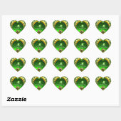ST.PATRICK'S DAG GROENE EMERALD GEM SHAMROCK HEART HART STICKER (Vel)