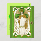 ST.PATRICK'S DAG GROENE SCHAMROKKEN EN TRINITY BRIEFKAART (Voorkant / Achterkant)