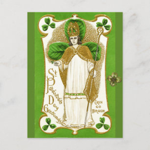 ST.PATRICK'S DAG GROENE SCHAMROKKEN EN TRINITY BRIEFKAART