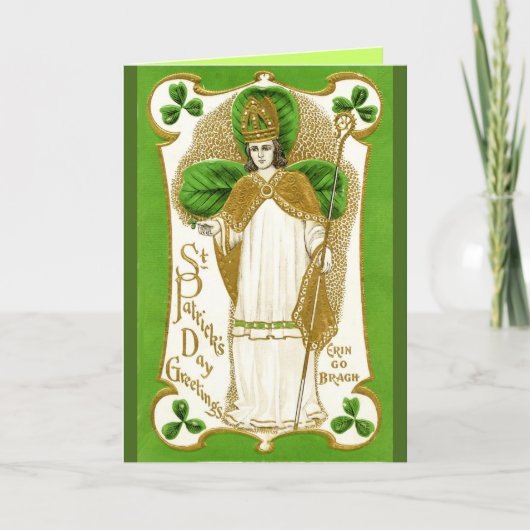 ST.PATRICK'S DAG GROENE SCHAMROKKEN EN TRINITY KAART (Voorkant)