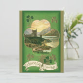 St. Patricks Dag Groeten Shamrock Castle Kaart (Staand voorkant)