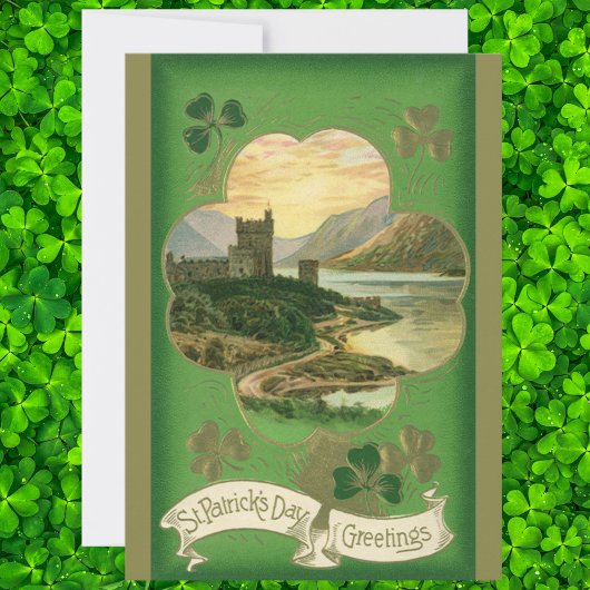 St. Patricks Dag Groeten Shamrock Castle Kaart