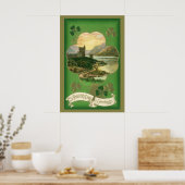  St. Patricks Dag Groeten Shamrock Castle Poster (Keuken)
