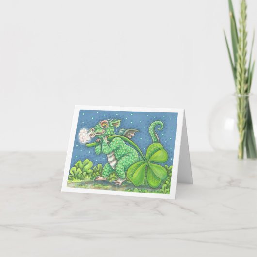 ST. PATRICK'S DAG IRISH DRAGON NOTE KAART Blank (Voorkant)