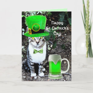 ST. PATRICK'S DAG KAT MET GROENE IERSE BIER KAART