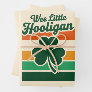 St. Patrick's Dag Kleine Schattige Herrieschopper Inpakpapier Vel