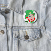 St. Patrick's dag, knop 🍀 Ronde Button 5,7 Cm (In situ)