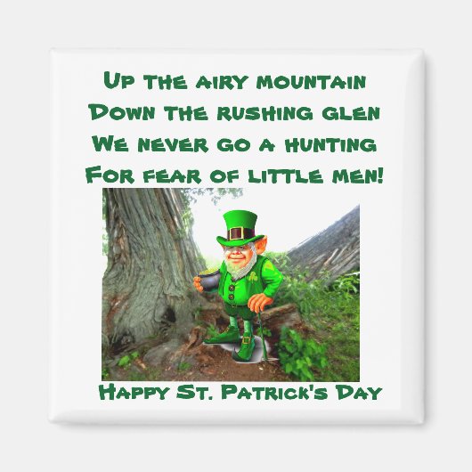 ST. PATRICK'S DAG LEPRECHAUN POEM magnet Magneet (Voorkant)