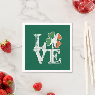 St. Patrick's Dag Liefde Geluk Iers Klaver Groen Servet