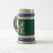 St. Patrick's Dag Liefde Gelukkig Iers Klaver Groe Bierpul (Voorkant links)