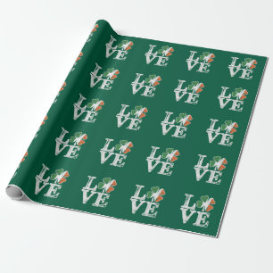 St. Patrick's Dag Liefde Gelukkig Iers Klaver Groe Cadeaupapier
