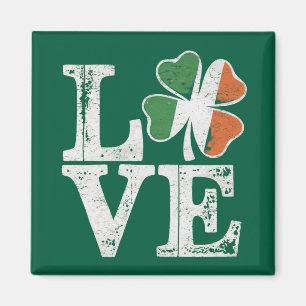 St Patricks Dag Liefde Gelukkig Iers Klaver Groen  Magneet