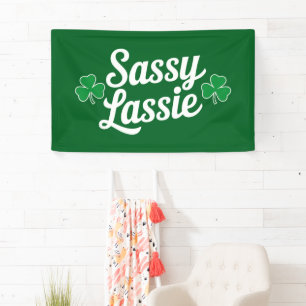 St. Patrick's Dag Sassy Lassie Grappige Ierse  Spandoek