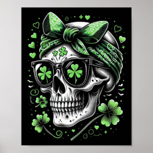 St. Patrick's Dag Schedel Rommelige Knot Klaver Zo Poster