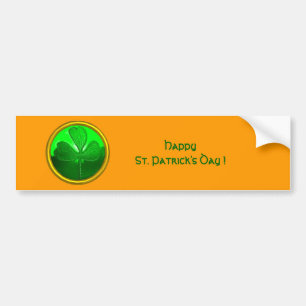 ST. PATRICK'S DAG SHAMROCK Green Gold Bumpersticker