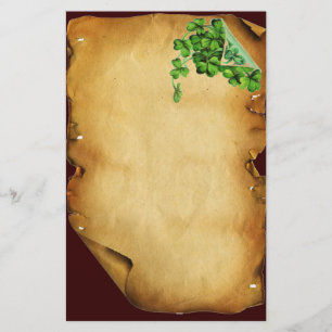 ST. PATRICK'S DAG/Shamrocks op bruin perkament Briefpapier