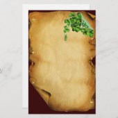 ST. PATRICK'S DAG/Shamrocks op bruin perkament Briefpapier (Voorkant / Achterkant)