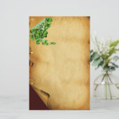 ST. PATRICK'S DAG/Shamrocks op bruin perkament Briefpapier (Staand voorkant)