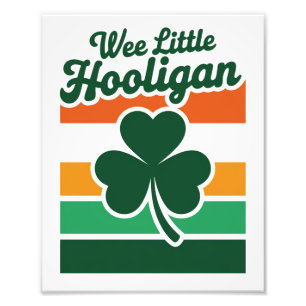 St Patricks Dag Wee Little Hooligan Grappig  Foto Afdruk