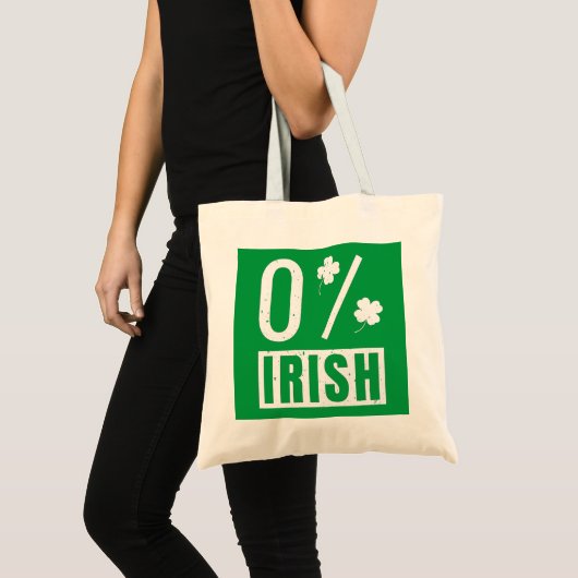 St Patrick's Day 0% Irish Four Leaf Clover Tote Bag (Voorkant (product))