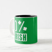 St Patrick's Day 0% Irish Four Leaf Clover Tweekleurige Koffiemok (Voorkant links)