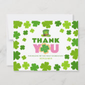 St. Patrick's Day 1st Birthday Clover Aangepaste f Bedankkaart (Voorkant)