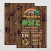 St. Patricks Day 1st Birthday Party Uitnodiging Ee (Voorkant / Achterkant)