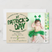 St Patrick's Day 1st BIRTHDAY - PHOTO Uitnodiging (Voorkant)