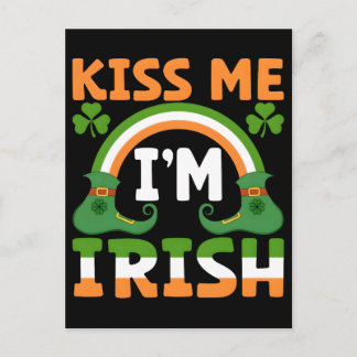 St. Patricks Day 2026: Kiss Me I’m Irish, Emerald Feestdagenkaart