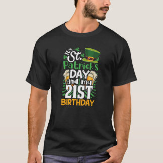 St. Patrick's Day 21st Birthday Irish Born Mannen  T-shirt