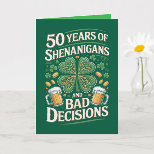 St. Patrick's Day 50e verjaardagskaart Kaart