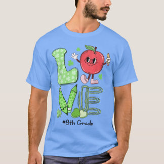St Patrick's Day 8th Grade Teacher Love Retro Groo T-shirt